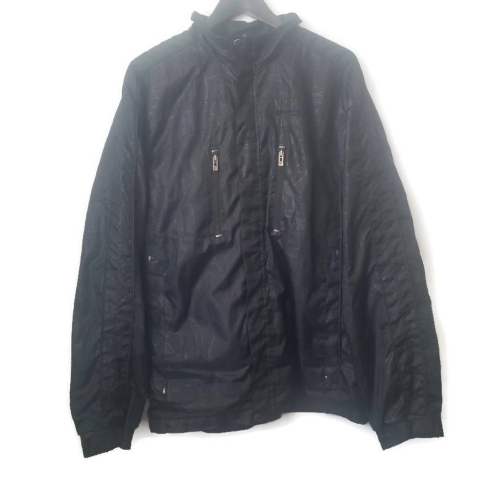 Point zero men's Y2K black patterned windbreaker